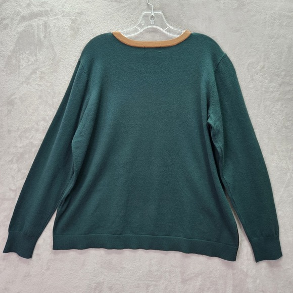 Calvin Klein Womens 0X Plus Sweater Crewneck Pullover Colorblock Casual Knit New - Picture 2 of 9